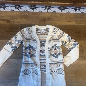 Gymboree Beige and Navy Aztec Cardigan